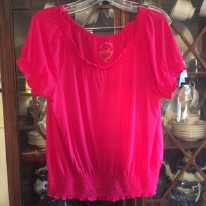 Hot Pink Peasant Tee